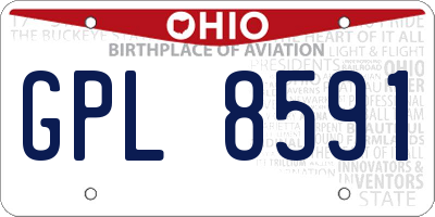 OH license plate GPL8591