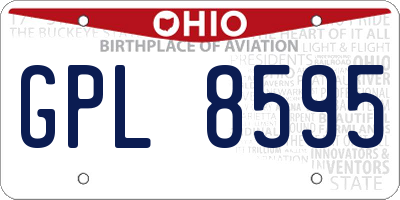 OH license plate GPL8595