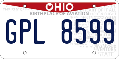 OH license plate GPL8599