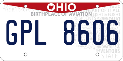 OH license plate GPL8606