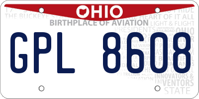 OH license plate GPL8608