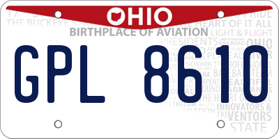 OH license plate GPL8610