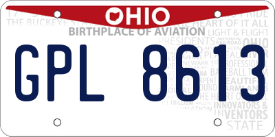 OH license plate GPL8613