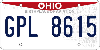 OH license plate GPL8615