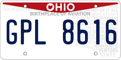 OH license plate GPL8616