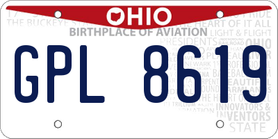 OH license plate GPL8619