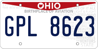 OH license plate GPL8623
