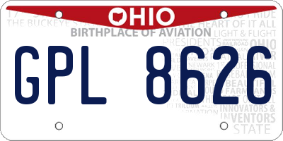 OH license plate GPL8626
