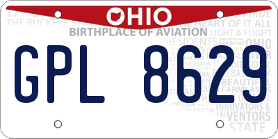 OH license plate GPL8629