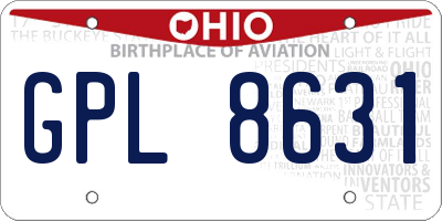 OH license plate GPL8631