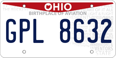 OH license plate GPL8632
