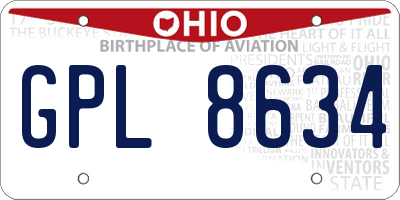 OH license plate GPL8634