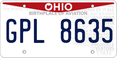 OH license plate GPL8635