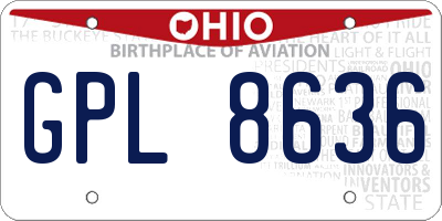 OH license plate GPL8636