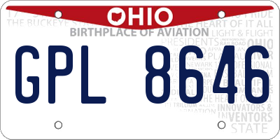 OH license plate GPL8646