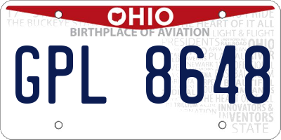 OH license plate GPL8648
