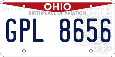 OH license plate GPL8656