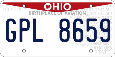 OH license plate GPL8659