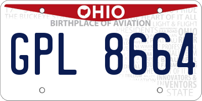 OH license plate GPL8664