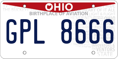OH license plate GPL8666
