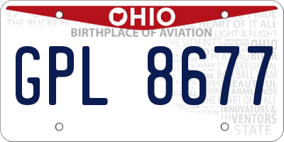 OH license plate GPL8677