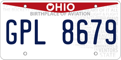 OH license plate GPL8679