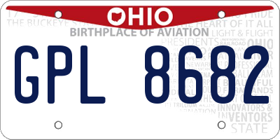 OH license plate GPL8682