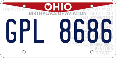 OH license plate GPL8686