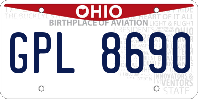 OH license plate GPL8690