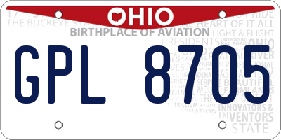 OH license plate GPL8705