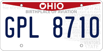 OH license plate GPL8710