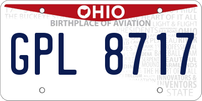 OH license plate GPL8717
