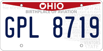 OH license plate GPL8719
