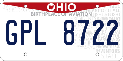OH license plate GPL8722