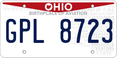 OH license plate GPL8723