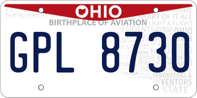 OH license plate GPL8730