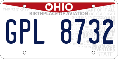 OH license plate GPL8732