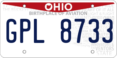 OH license plate GPL8733