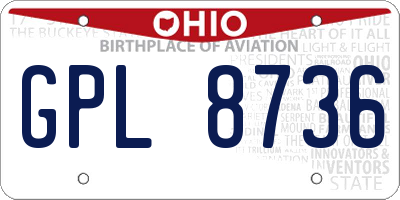 OH license plate GPL8736