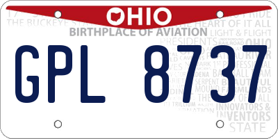 OH license plate GPL8737