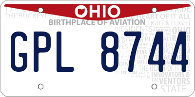 OH license plate GPL8744