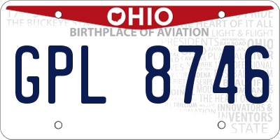 OH license plate GPL8746
