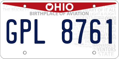OH license plate GPL8761