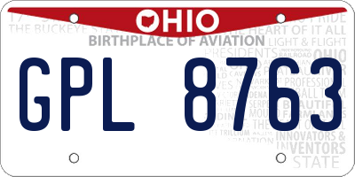 OH license plate GPL8763