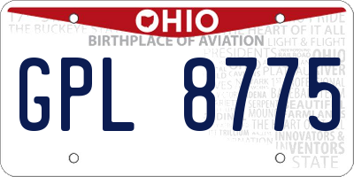 OH license plate GPL8775
