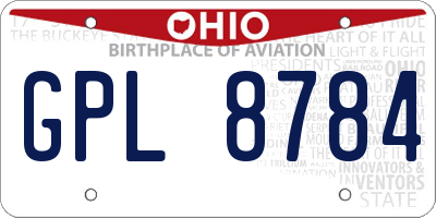 OH license plate GPL8784