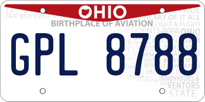 OH license plate GPL8788