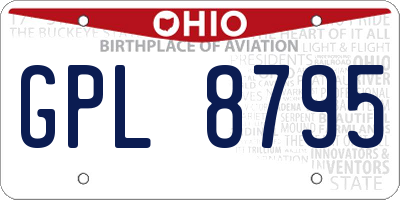 OH license plate GPL8795