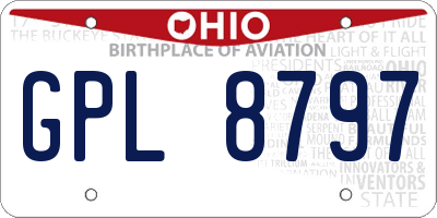 OH license plate GPL8797