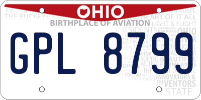 OH license plate GPL8799